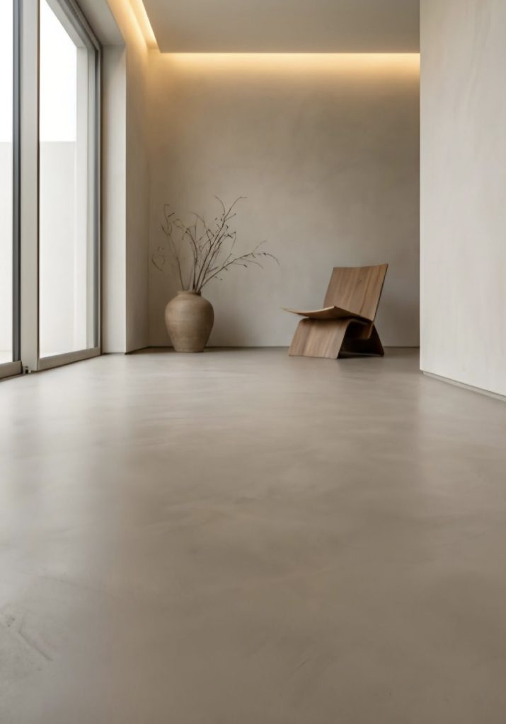 Béton ciré dans une architecture contemporaine aux lignes épurées