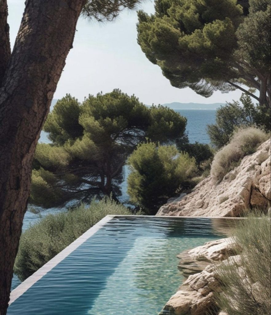 Maison contemporaine en Corse dans un paysage méditerranéen