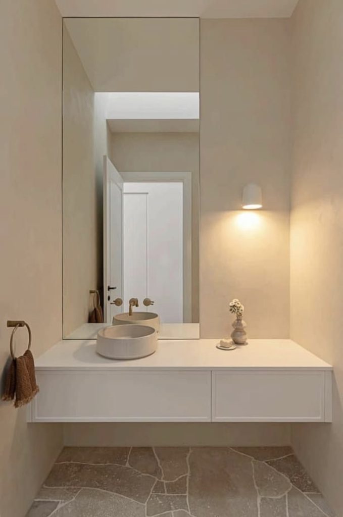 lavabo beton ciré crème
