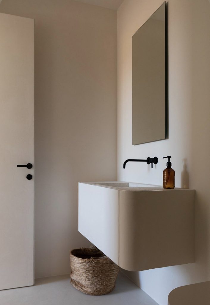 salle d ebain beton crème