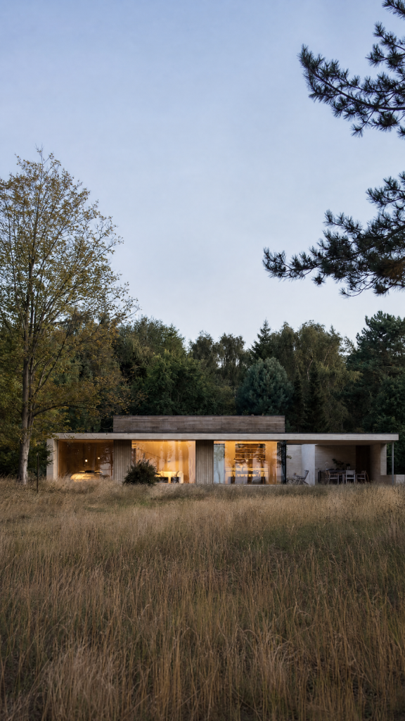 Architecture de maison californienne moderne intégrée dans la nature