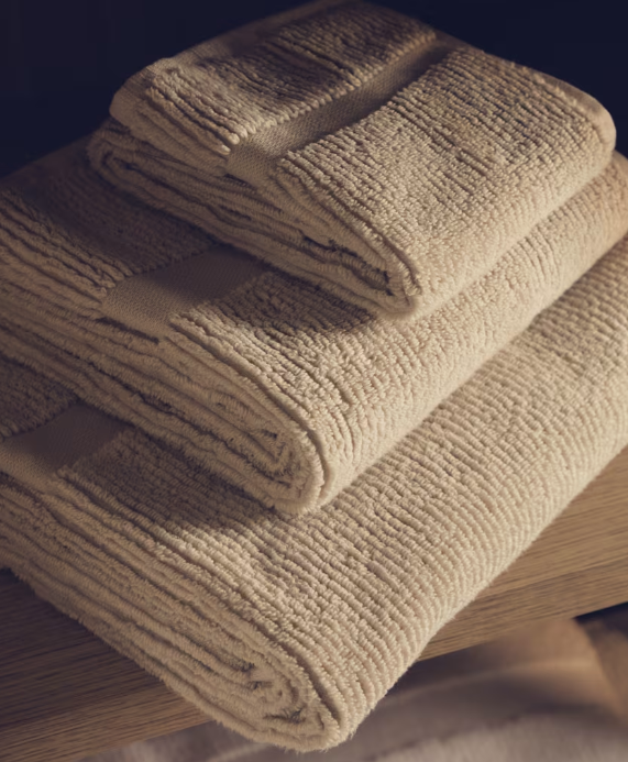 serviette de bain beige